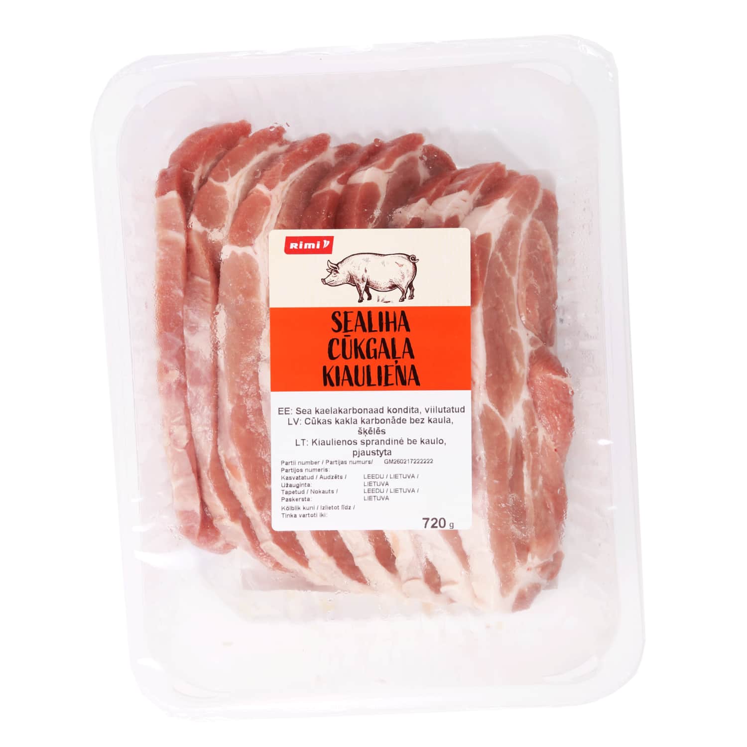 Kiaul. sprandinė RIMI be kaulo, pjaust., 720g