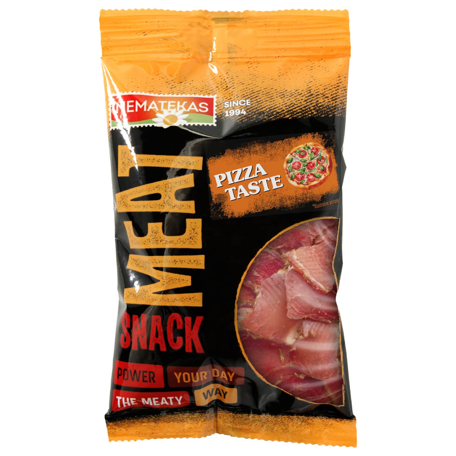 Вяленая свиная шея MEAT SNACK, пицца нарезка 50 г