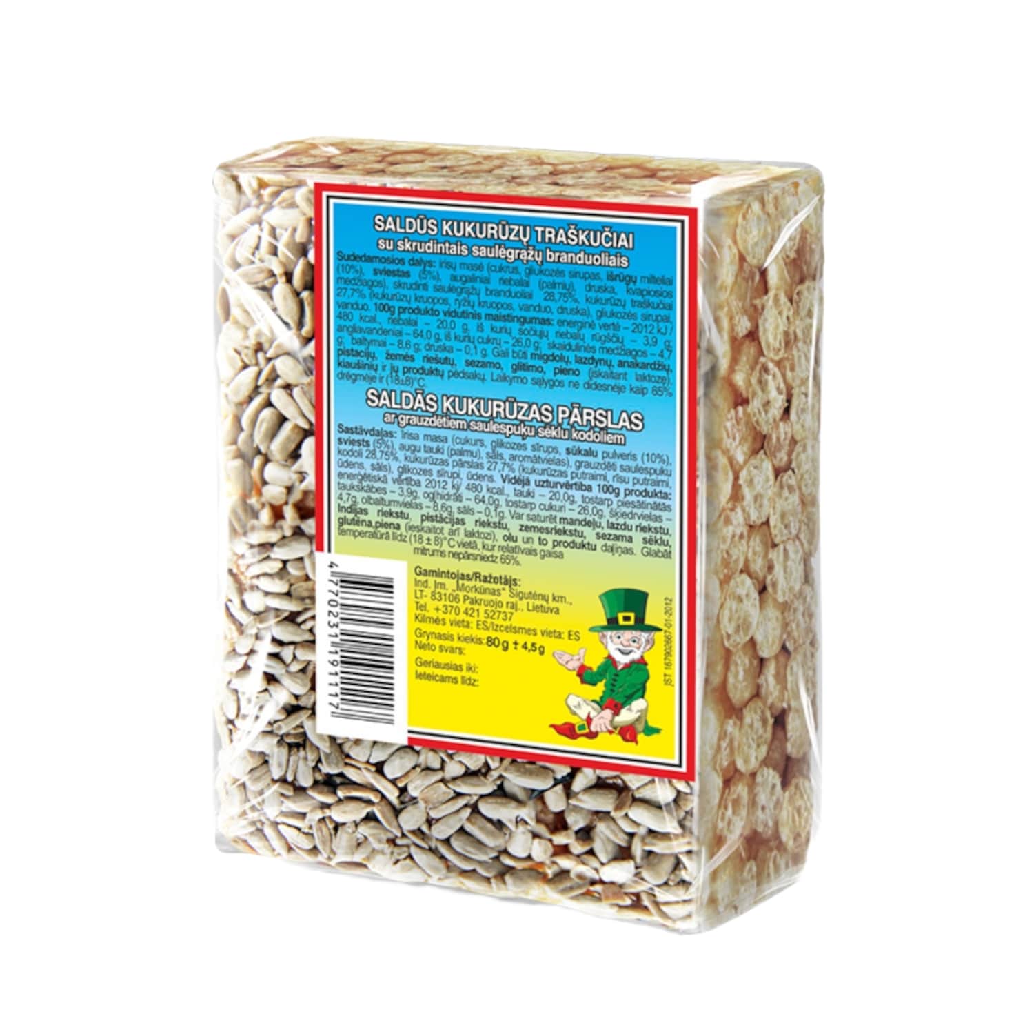 Sweet corn chips MORKŪNAS, 80 g