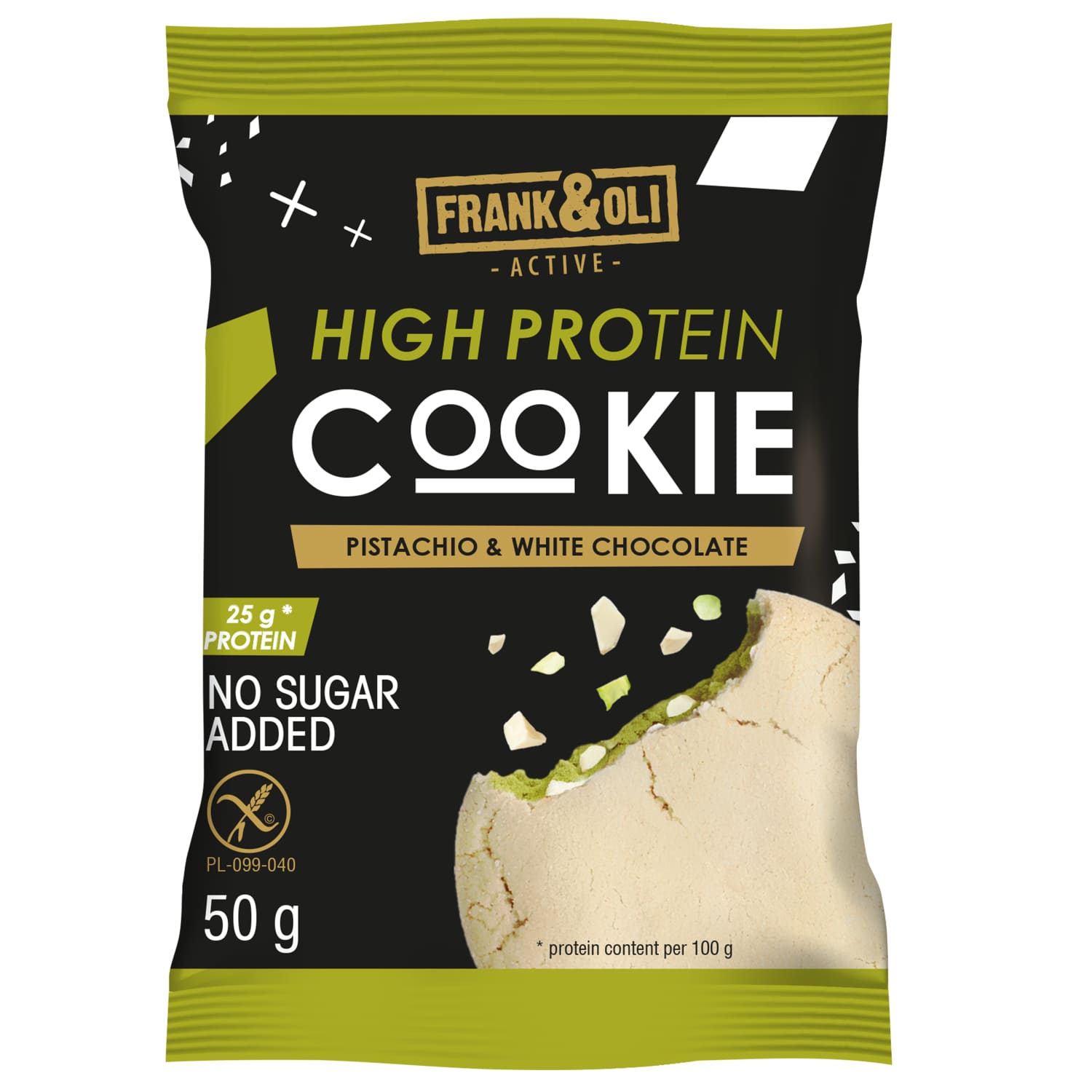 Pistachio, white chocolate cookie FRANK & OLI, 50 g