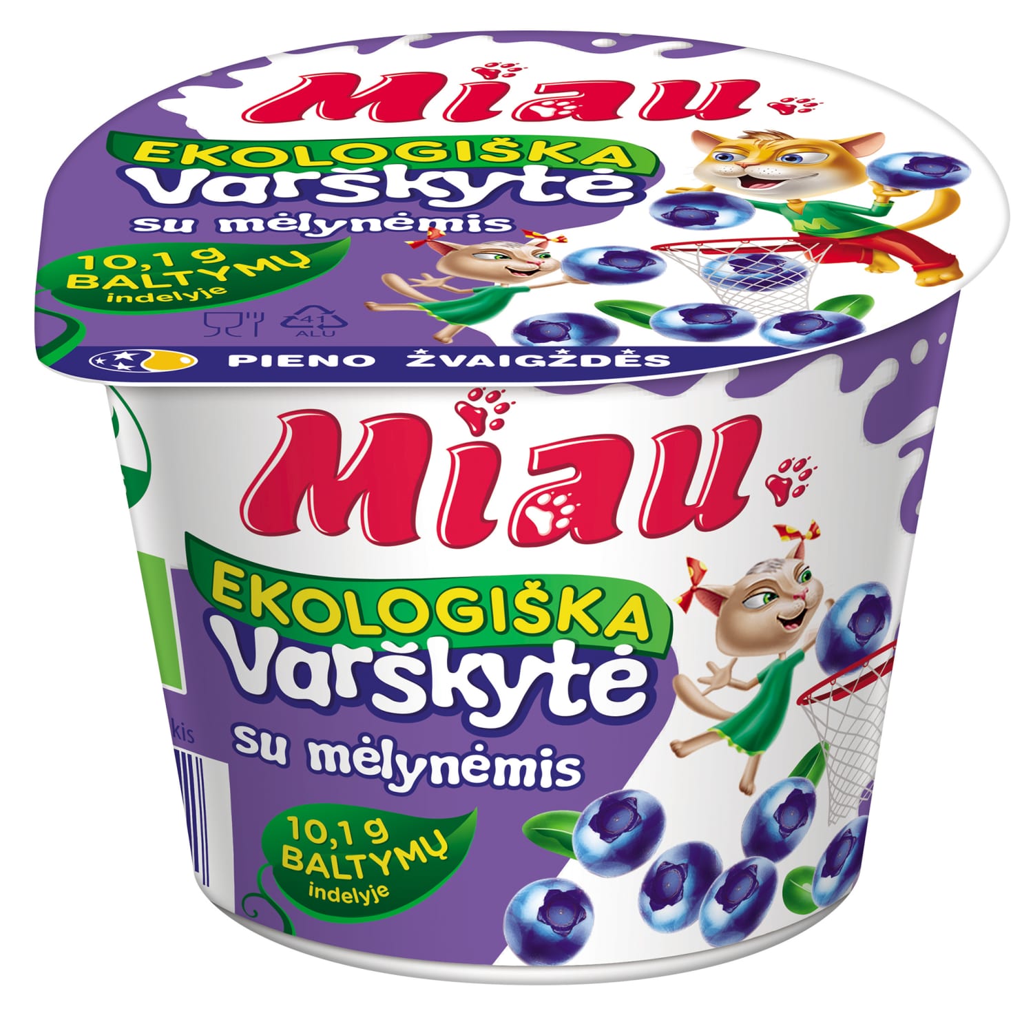 Eco cottage cheese MIAU with blueberries, 6.0%, 100 g