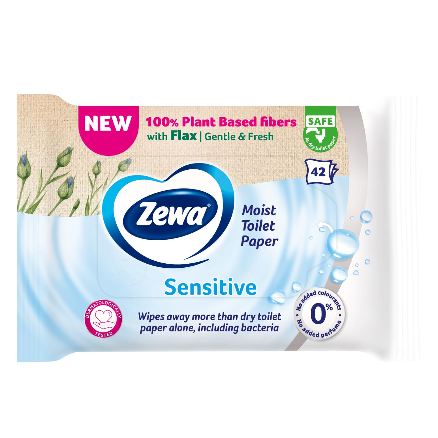 Влажная туалетная бумага ZEWA PURE, 42 шт.