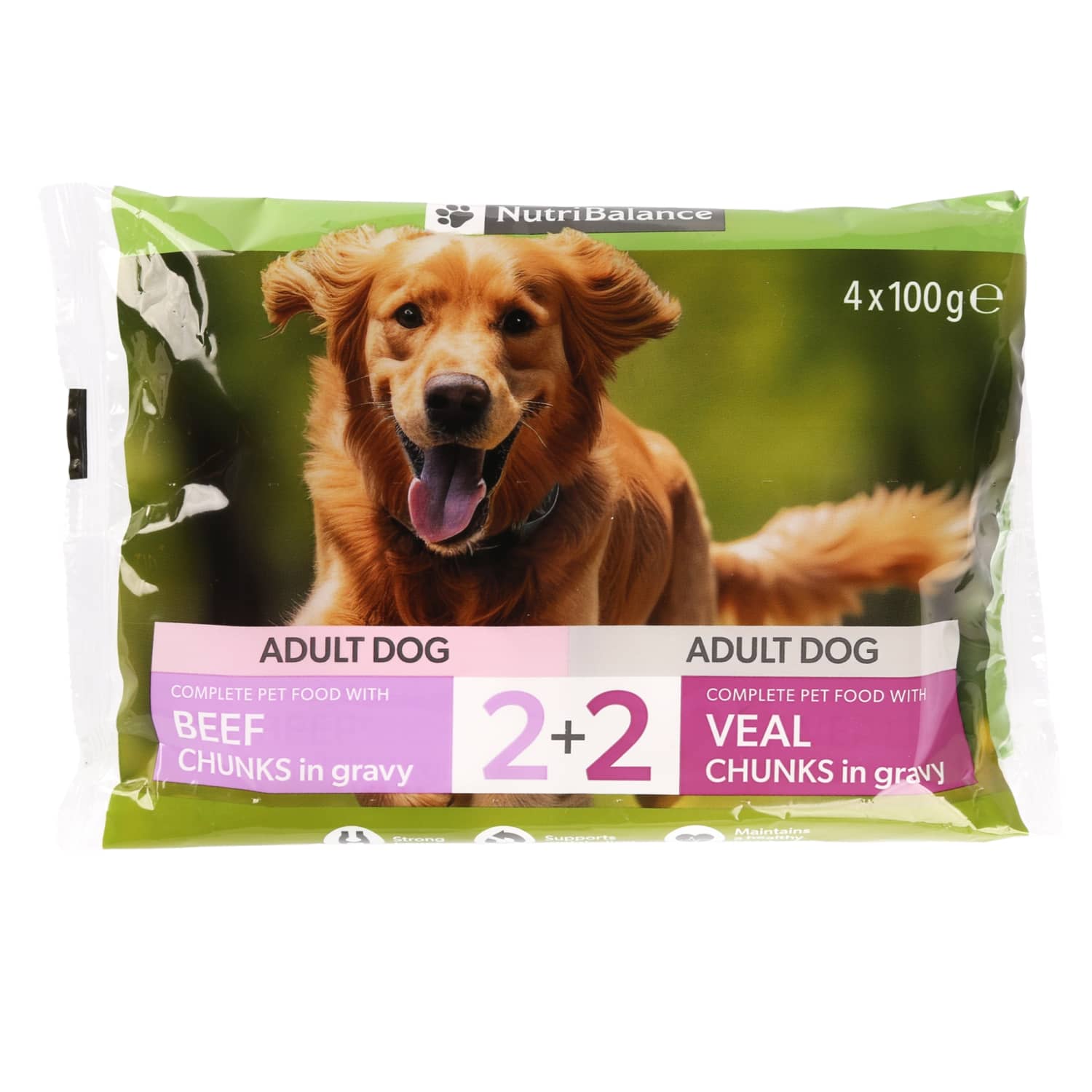 Dog food with beef NUTRIBALANCE, 4x100g